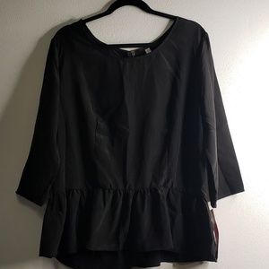 Xhiliration Zippered Back Peplum Top Size 2X